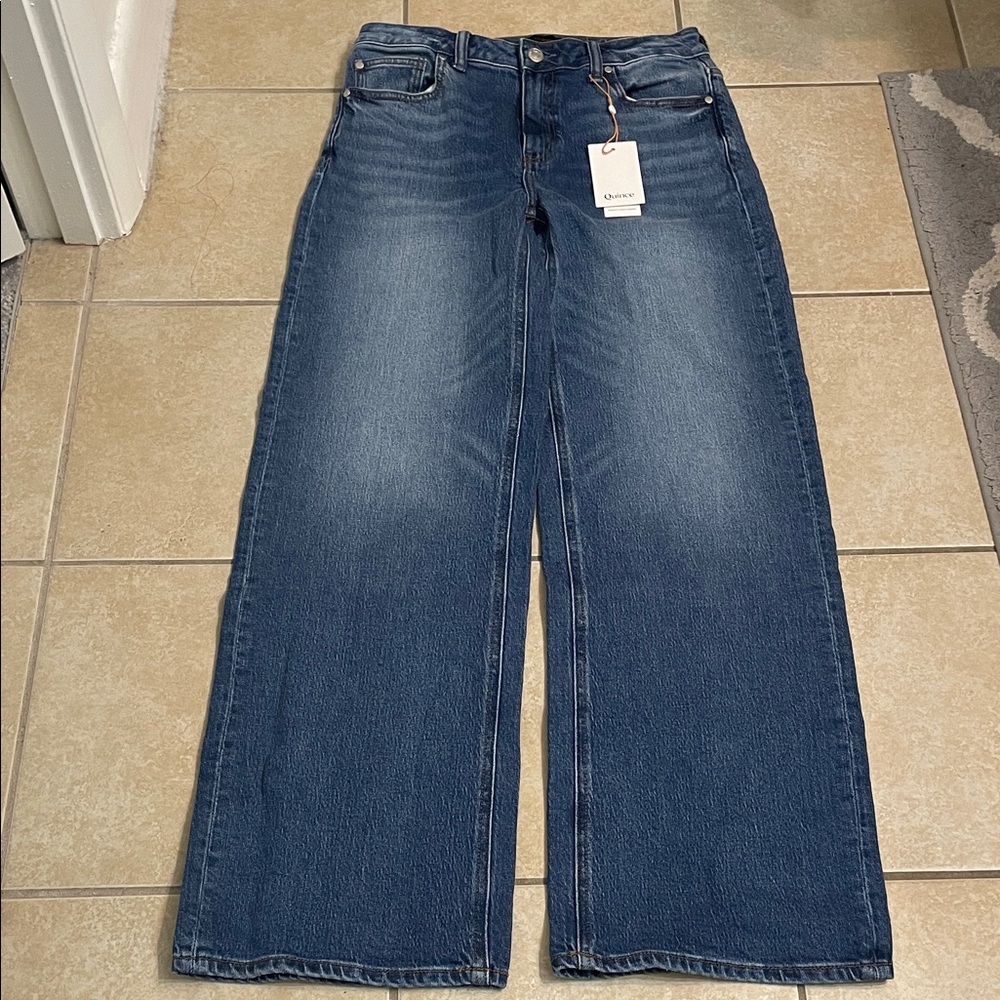 Quince Bella Stretch Relaxed Straight Jeans Atlantic Blue - Picture 5 of 11